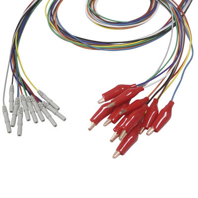 Grabscher Art des Lärms 1.5mm mit weiche EMG-Leitungsdraht-Elektrode EEG Gold Außengehäuse Krokodilklemme EEG Elektroden überzogener