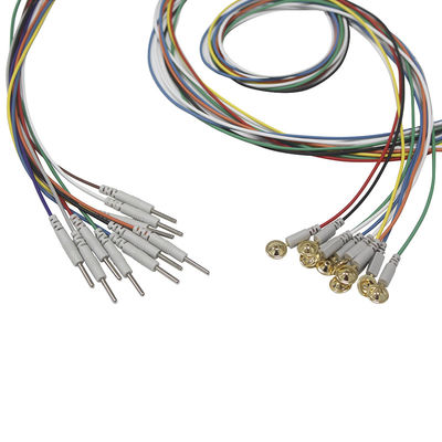Steckerschalenart EMS-Leitungsdraht-Elektrode des Lärm-2,0 EEG Gold EEG Kappe Elektroden überzogene