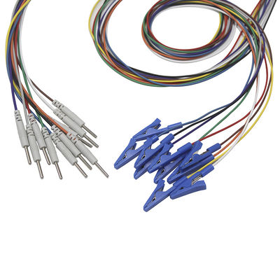 Der Kappen-Alligatorabgreifklemme EEG Grabscher Stecker des Lärms 2,0 EMG-Leitungsdraht-Elektrode EEG Gold Elektroden überzogene