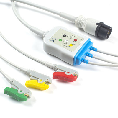 Kabel AAMI 6Pin ECG und Führung der Leitungsdraht-3 Kabel der Iec-Andruckleiste-ECG