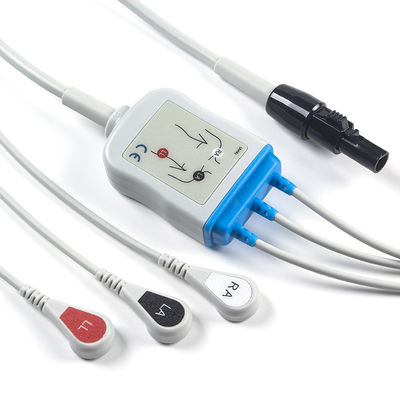Kontron 125 128 Kabel-und Pin Connectors ECG der Leitungsdraht-3Lead AHA des Verschluss-7 Kabel VSM510 ECG