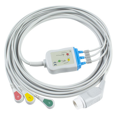 Der Philips-Erwachsen-ECG Kabel Kabel-und Leitungsdraht-8pin 3 Führungs-des Verschluss-ECG