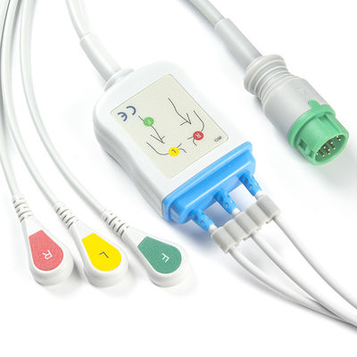 Mindray Datascope 040-000966-00 Kabel EA6232A ECG und Verbindungsstück ECG der Leitungsdraht-12pin verkabeln 3 Führung Iec-Verschluss