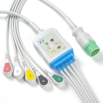 Kabel Mennen ECG und Führung der Leitungsdraht-5 Kabel Pin Connectors ECG Iec-Clip-12