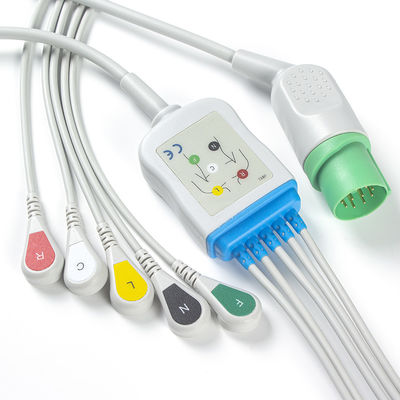 Verbindungsstück ECG Nihon Kohden TEC-7631C ECG Kabel-und Leitungsdraht-11pin verkabeln 5 Führung Iec-Verschluss