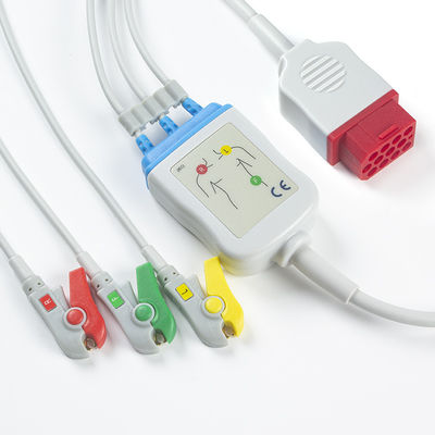 Neue BM3 BM5 ECG Kabel und Leitungsdrähte 12 Pin Connector ECG Bionet verkabeln 3 Führung Iec-Grabscher-Clip