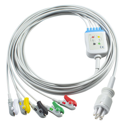 Für Omron > Colin Kompatibles EKG-Kabel mit direktem Anschluss und Leitungen 5Lead IEC Grabber