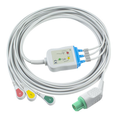 Hellige-kompatibles EKG-Kabel mit direktem Anschluss und Leitungen für 3Lead IEC Snap