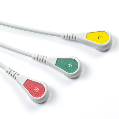 Hellige-kompatibles EKG-Kabel mit direktem Anschluss und Leitungen für 3Lead IEC Snap