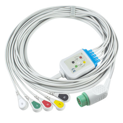 Kompatibles Siemens Drager 5 Lead Iec Snap Ecg Lead Kabel / Ecg Lead Draht Set