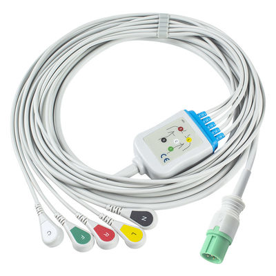 Kontec EKG Kabel und Leitungen 7-Pin-Anschluss CMS 7000 8000 5000 Neues Modell EKG Kabel 5Lead Grabber