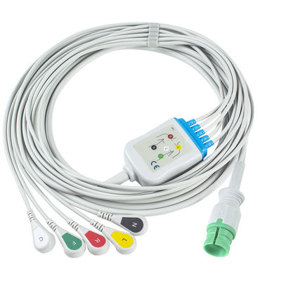 Einstückes EKG-Kabel und Leitungen 14Pin EKG-Kabel 5Kanal EKG-Kabel