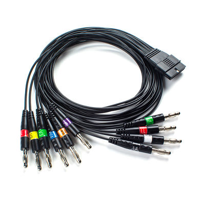 10 Draht EKG Patientenkabel Bananen Stecker AHA für FT-1 Code 2.400331 für S-Kühler