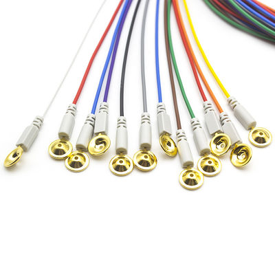 EEG-Elektroden Din 1,5 mit Gold beschichtet Farbige EEG-Leadwires Elektroden 1,5 Meter 10 Stück pro Satz