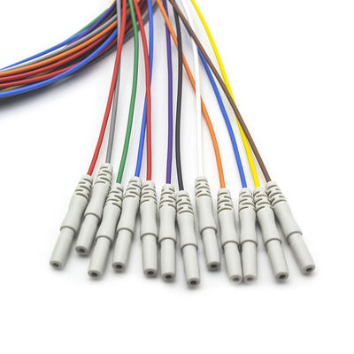 EEG-Elektroden Din 1,5 mit Gold beschichtet Farbige EEG-Leadwires Elektroden 1,5 Meter 10 Stück pro Satz