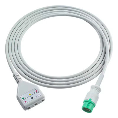 Comen 12-Pin EKG-Ständerkabel Comen Euro-Style 3-Lead-Kabel 1,30M