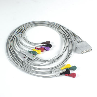 Kompatibel für PH Telemetrie Holter EKG 10Lead EKG Kabel Holter IEC Snap