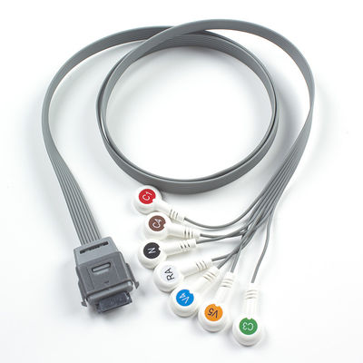 7Lead EKG Holter Kabel TPU Material IEC Snap kompatibel für Edan Biomedizinisches Instrument