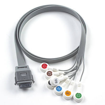 7Lead EKG Holter Kabel TPU Material IEC Snap kompatibel für Edan Biomedizinisches Instrument