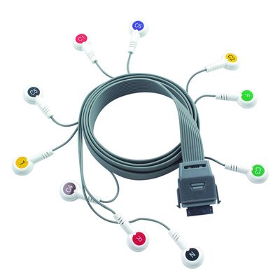 Grau 10 Blei EKG Holter Kabel kompatibel für Edan Biomedizinisches Instrument IEC Snap