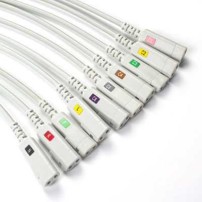 Konzentriertes EKG-Blei Kompatibel mit Latexfreiem 10Lead-EKG-Diagnose-Kabel IEC Grabber
