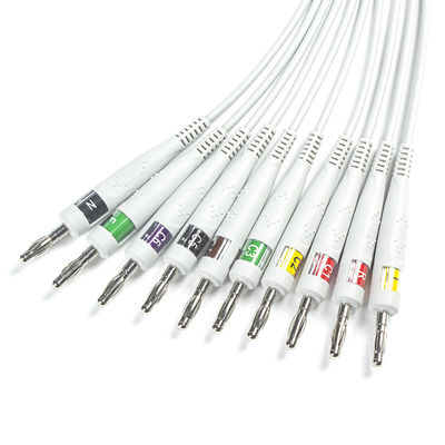 Kompatibles GE EKG-Diagnose-Kabel 10Lead IEC Banana für GE AM4, AM5, CASE 12, CASE 15, CASE 16, CENTRA MAC12