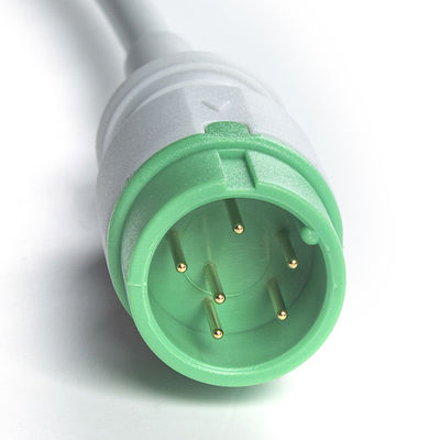 Grau kompatibel IVY 5Lead EKG-Kabel AHA Snap 1m 3,0 Durchmesser