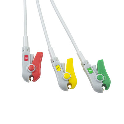 1m 3,0 Durchmesser Halbfertiges EKG-Kabel 3Lead IEC Grabber ohne Stecker mit 24 Monaten Haltbarkeit
