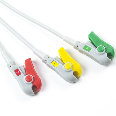 1m 3,0 Durchmesser Halbfertiges EKG-Kabel 3Lead IEC Grabber ohne Stecker mit 24 Monaten Haltbarkeit