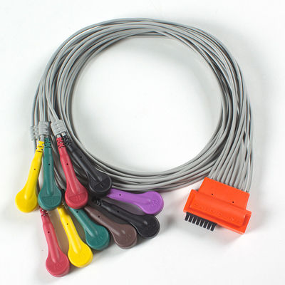 Kompatible Kardioline Touch EKG 10Lead EKG Kabel IEC Snap mit Grau und Orange TPU