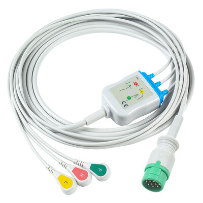 Emtel Fx2000 EKG-Kabel und Schleuderdraht 12-Pin-Konnektor EKG-Kabel 3 5 Schleuderaufnahme IEC AHA