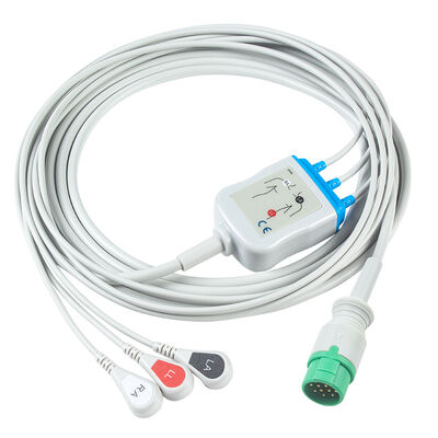 Emtel Fx2000 EKG-Kabel und Schleuderdraht 12-Pin-Konnektor EKG-Kabel 3 5 Schleuderaufnahme IEC AHA