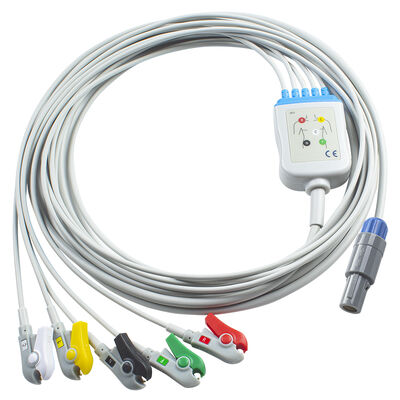 Epsilon Lemo 6-Pin EKG-Kabel und Ableitungen EKG-Kabel 3 5 Ableitungen IEC AHA Druckknopf-Clip