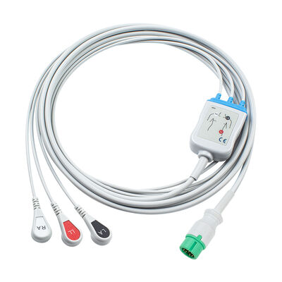 Yonker 12Pin E12 Ein direktes EKG-Kabel EKG-Kabel und Bleiwires 3Lead AHA IEC