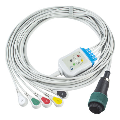 Saadat 6-poliges 8-poliges einteiliges EKG-Kabel und Ableitungsdrähte