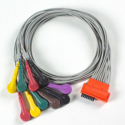 Kompatibles Cardioline TouchECG HD+ 10-Ableitungs-Holter-EKG-Kabel aus TPU-Material und IEC-Farbcodierung