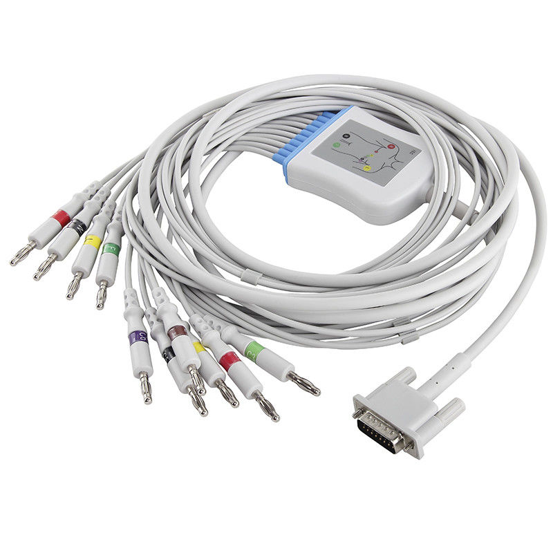 EKG Philips HP Kabel M2461A M3702C 989803175901 EKG Kabel und Leitungsdrähte 15 Pin Iec-Banane 4,0
