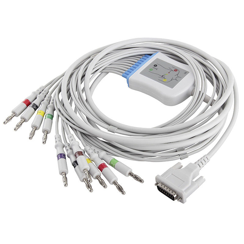 Schiller-EKG Kabel AT1 CS200 2,400095 2.400071E 2.400071S EKG Kabel und Leitungsdrähte 15 Pin Iec-Banane 4,0