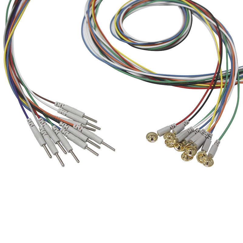 Steckerschalenart EMS-Leitungsdraht-Elektrode des Lärm-2,0 EEG Gold EEG Kappe Elektroden überzogene