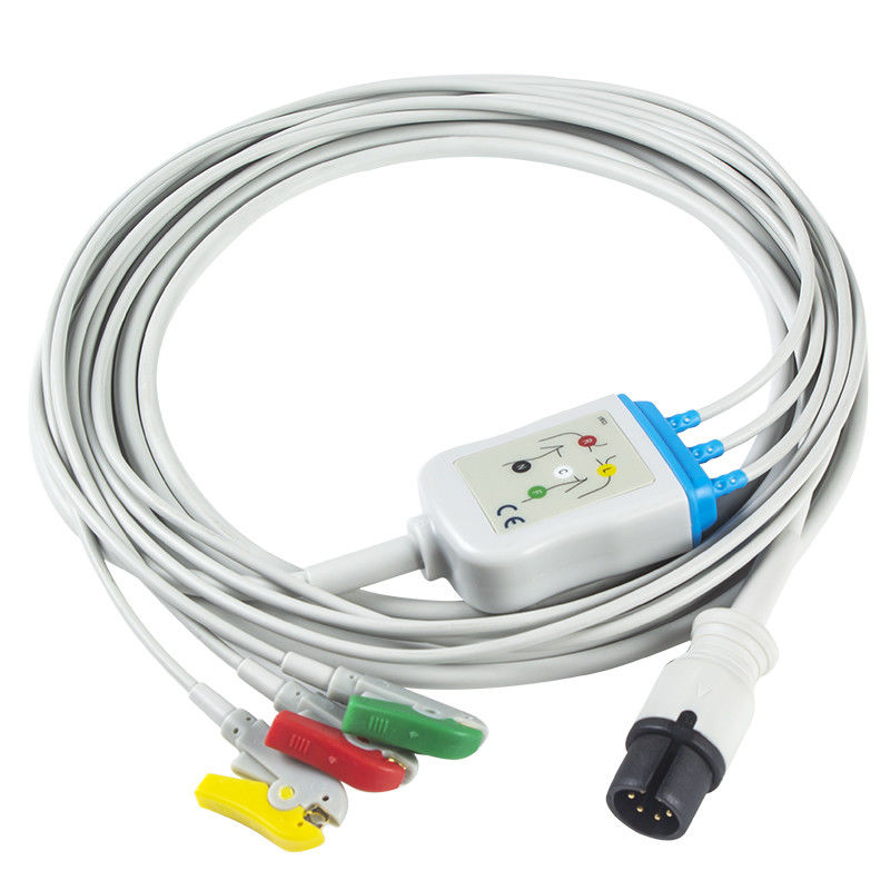 Kabel AAMI 6Pin ECG und Führung der Leitungsdraht-3 Kabel der Iec-Andruckleiste-ECG