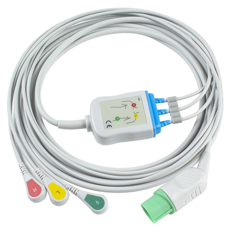 Mindray Datascope 040-000966-00 Kabel EA6232A ECG und Verbindungsstück ECG der Leitungsdraht-12pin verkabeln 3 Führung Iec-Verschluss
