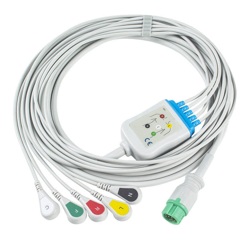 Mindray Datascope 040-000963-00 Kabel EA6252B ECG und Verbindungsstück ECG der Leitungsdraht-12pin verkabeln 5 Führung Iec-Verschluss