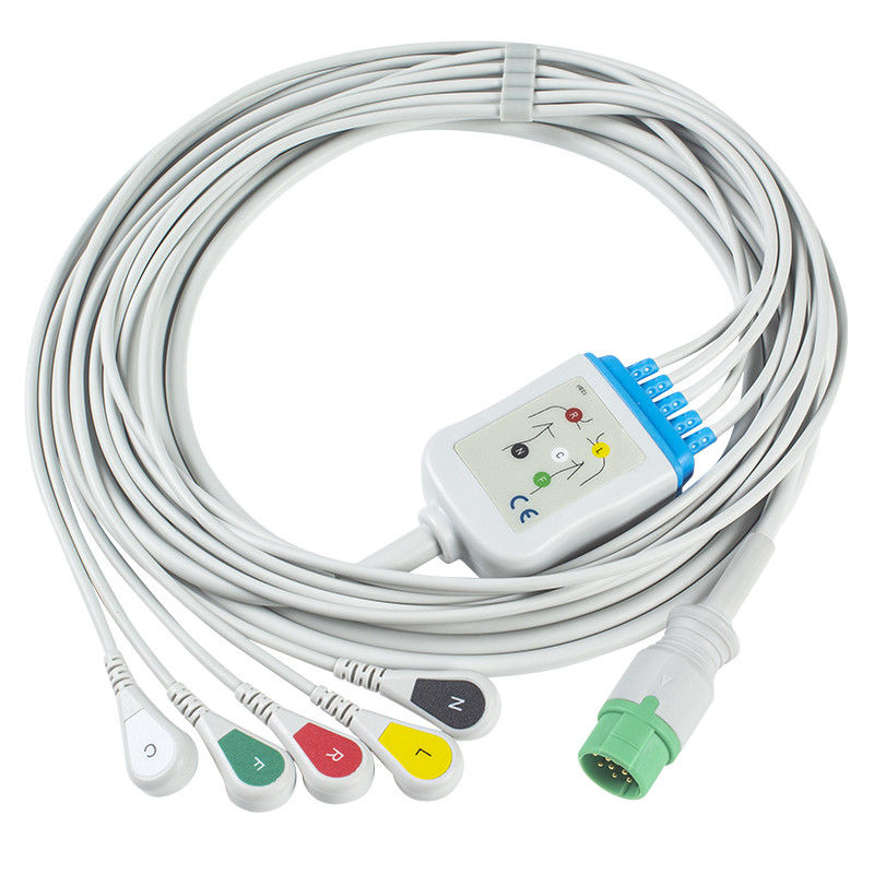 Kabel Mennen ECG und Führung der Leitungsdraht-5 Kabel Pin Connectors ECG Iec-Clip-12