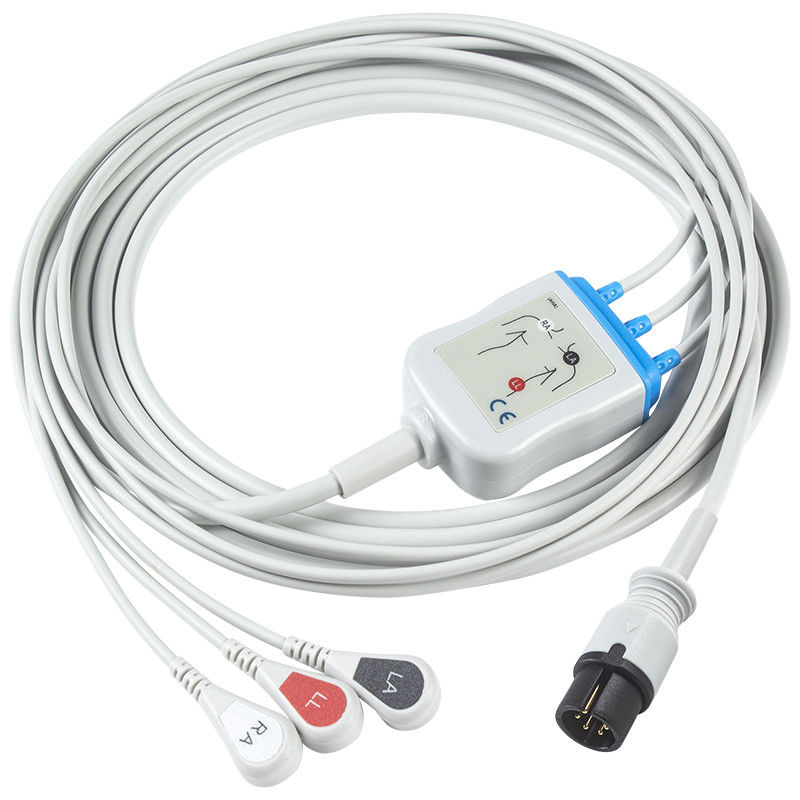 Edan Kompatibles EKG-Kabel mit direktem Anschluss und Leitungen 6Pin Universal AAMI 3Lead AHA Snap