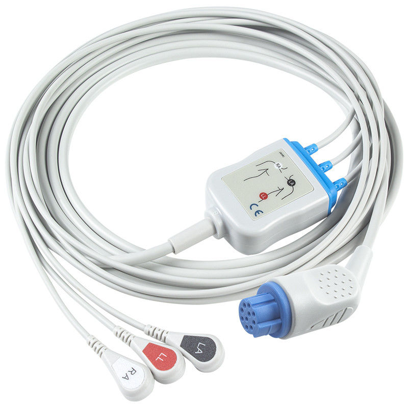 Für Datex Ohmeda Compatible Direct-Connect ECG Cable and leadwires 3Lead AHA Snap für den Einsatz in der elektronischen Kommunikation