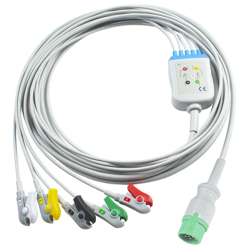 Kontron-Pfeil-kompatibles EKG-Kabel mit direktem Anschluss und Leitungen für 5Lead IEC Grabber
