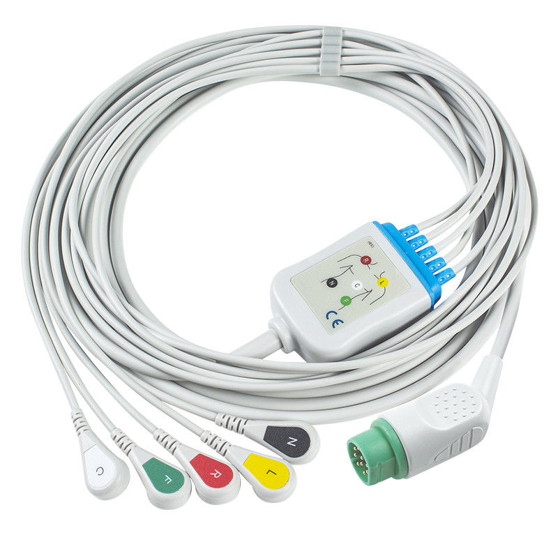 Kompatibles S-iemens Drager 5 Lead Iec Snap Ecg Lead Kabel / Ecg Lead Draht Set