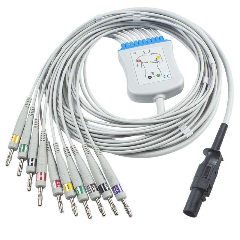 Q-Druck 60-00181-01 Mortara 60-00180-01 EKG Kabel und Leitungsdrähte 12 Pin Iec-Banane 4,0