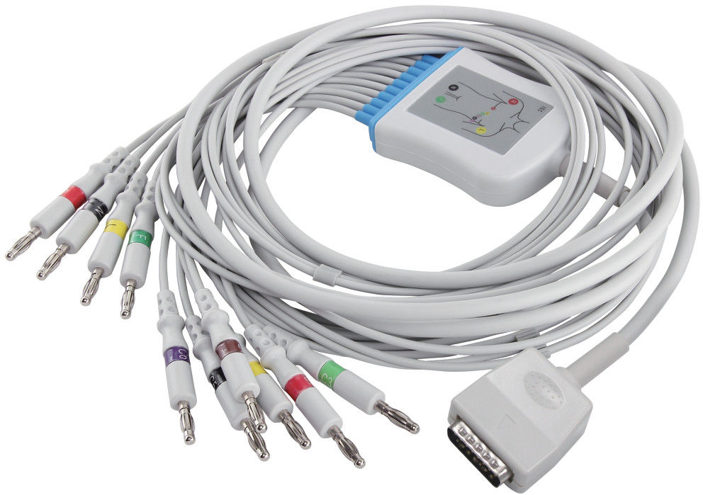 EKG Nihon Kohden 45502-NK Kabel-Q-Druck ECG EKG Kabel für 5151A 5403A BSM-6501A und Bananen-Verbindungsstück Leitungsdrähte Iecs 4,0