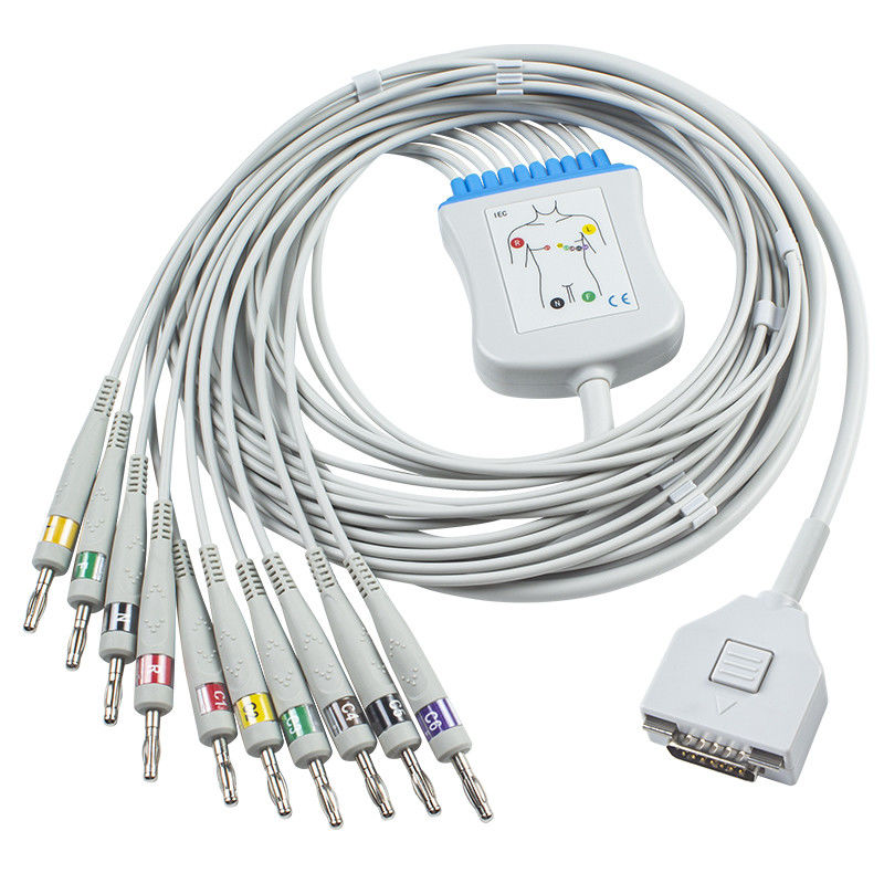 Fukuda ICH EKG Kabel KP-500 KP-500D Cardisuny EKG Patientenmonitor verkabeln 10 Verbindungsstück Führungs-Drähte Iec-Bananen-4,0